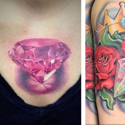 Dijamantska tetovaža Značenje tetovaže dijamanta na djevojci